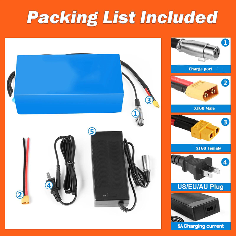 60V 30Ah 21700 Battery Pack - Batería de Litio de 48V 52V