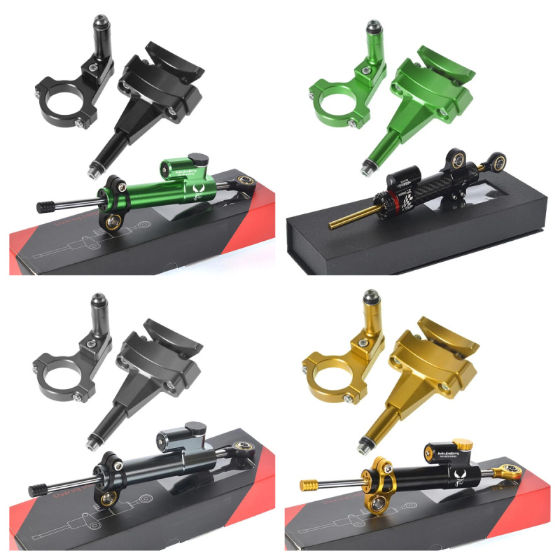 Steering Damper Stabilizer Kit Cnc - Para Kawasaki 500 2024 - Soporte