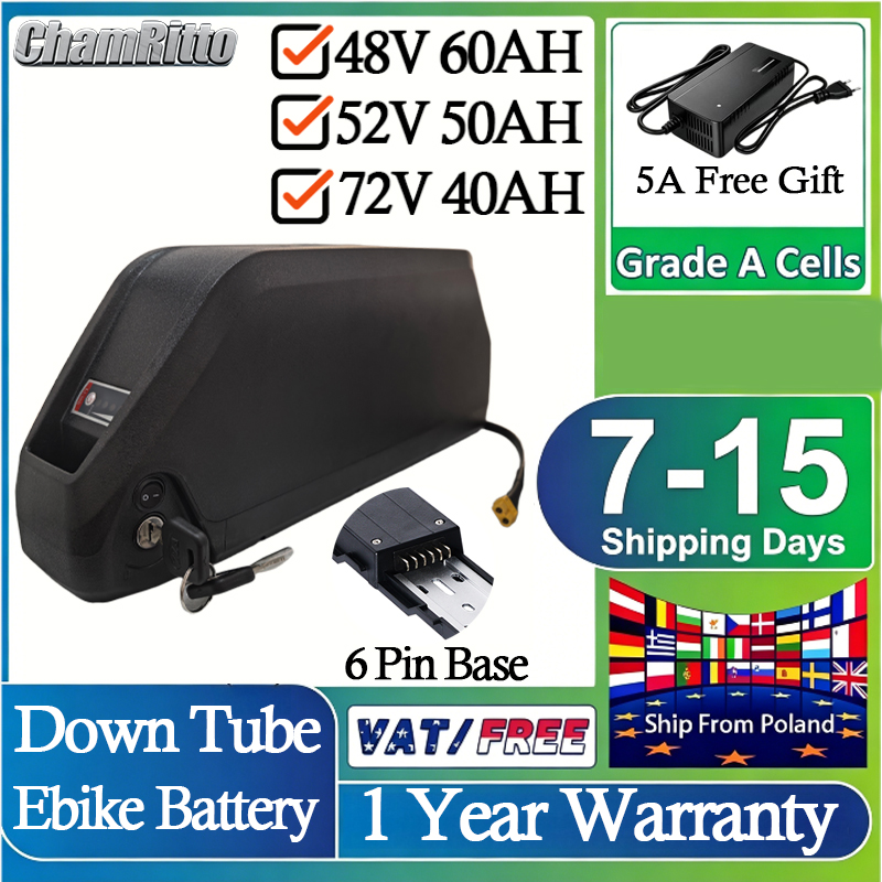 60V 30Ah 21700 Battery Pack - Batería para Bicicleta Eléctrica 52V 50AH