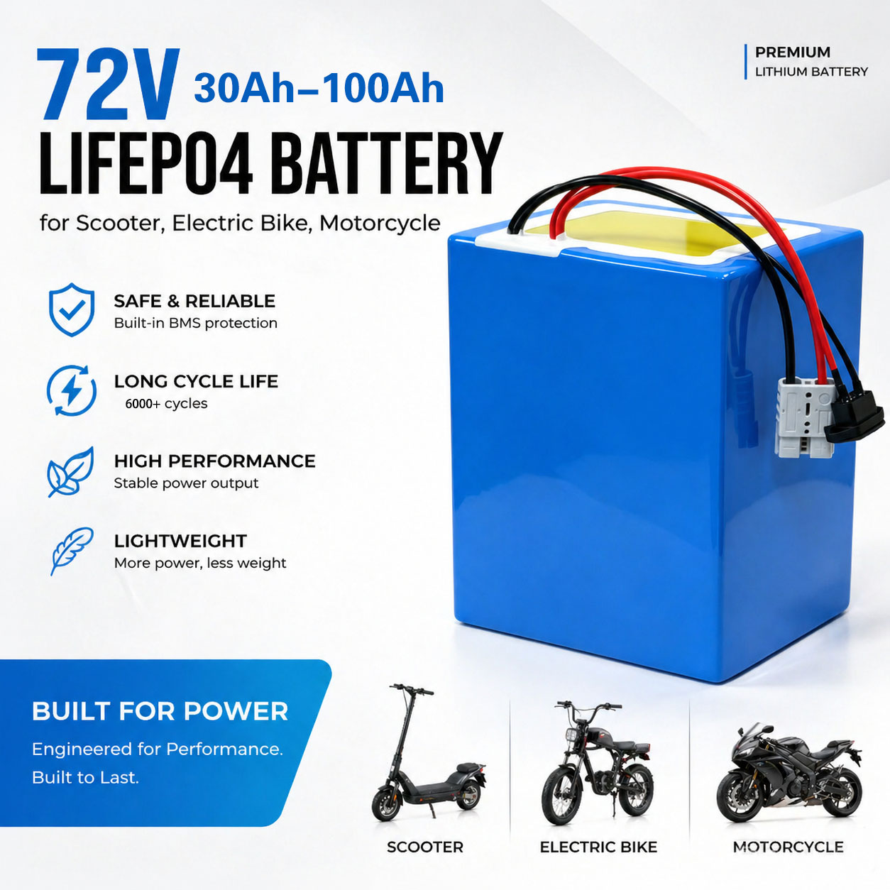 72V 30Ah Lifepo4 Battery Pack - Paquete de Baterías de Litio LiFePO4