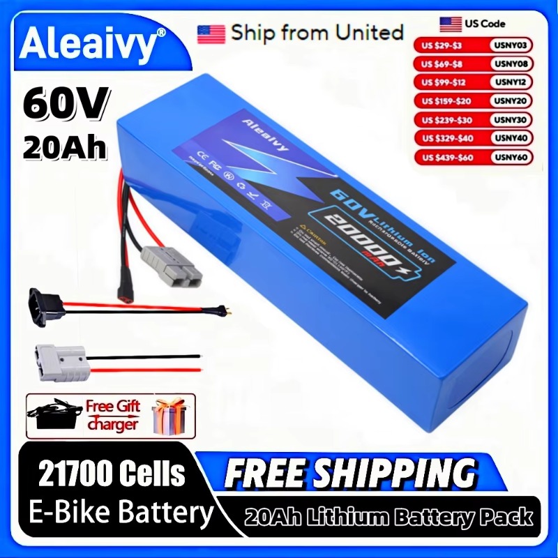Batería de litio Aleaivy 60V 2 - 60V 30Ah 21700 Battery Pack reseña y precio