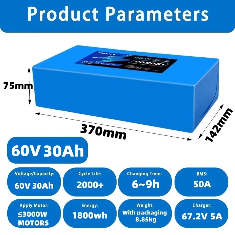 Batería de litio Aleaivy 60V 2 - 60V 30Ah 21700 Battery Pack reseña y precio