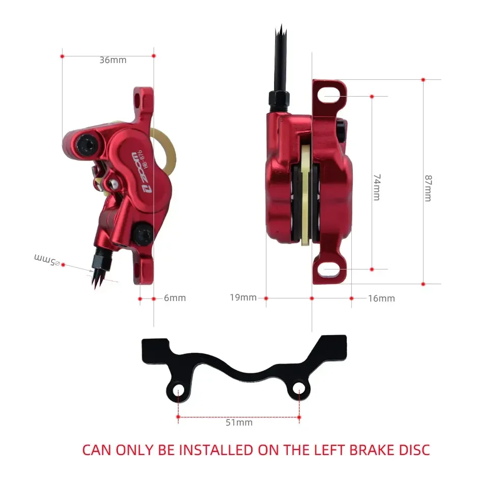 ZOOM HB-876E disco de 4 piston - Zoom Hydraulic Brake 4 Piston E-Scooter reseña y precio