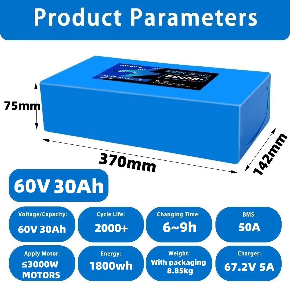 Batería Aleaivy de 60V 20AH 30 - 60V 30Ah 21700 Battery Pack reseña y precio